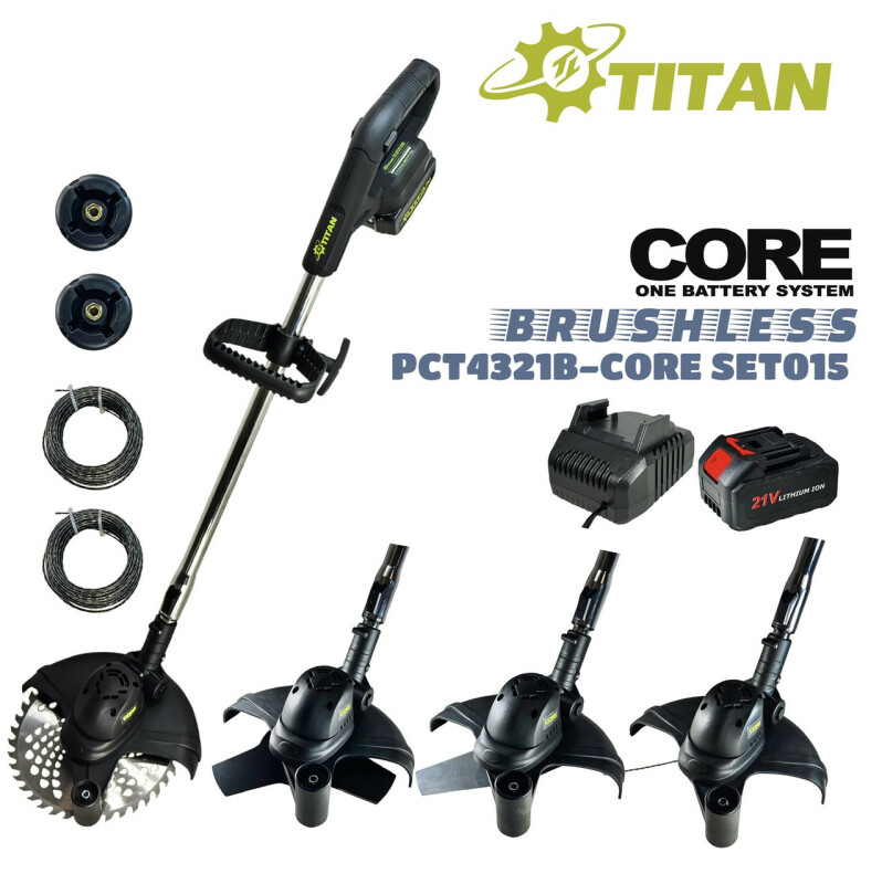 Триммер аккумуляторный 21В, бесщеточный. PCT4321B-CORE SET015