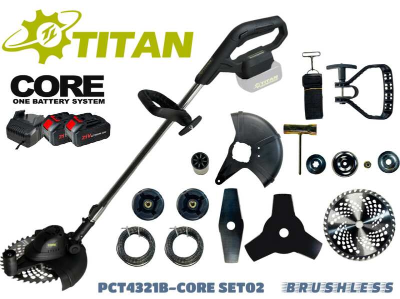 Триммер аккумуляторный 21В, бесщеточный. PCT4321B-CORE SET02 - Зображення 4