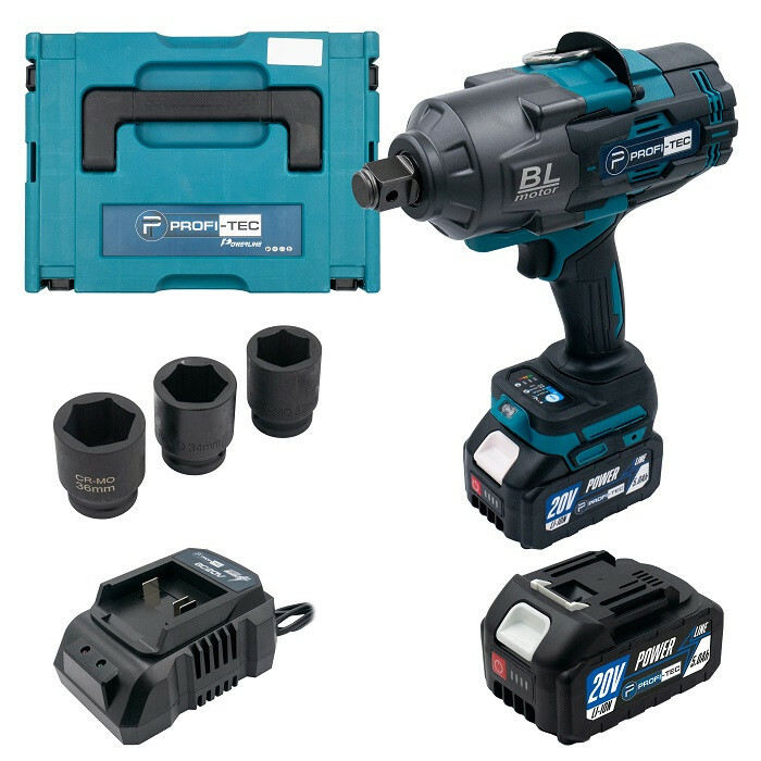 Аккумуляторный гайковерт PROFI-TEC PTW2100BL SET25 POWERLine