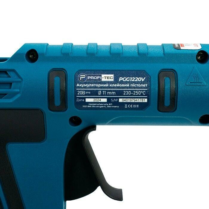 Аккумуляторный клеевой пистолет PROFI-TEC PGG1120V POWERLine (без аккумулятора и зарядного устройства) - Зображення 4