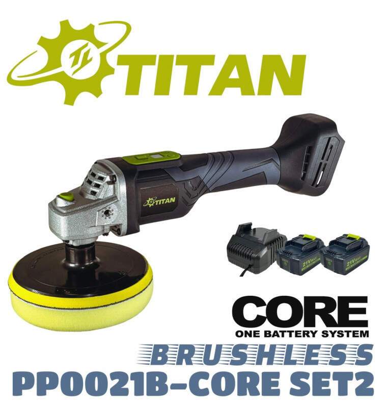 АККУМУЛЯТОРНАЯ РОТОРНАЯ ПОЛИРОВАЛЬНАЯ МАШИНА TITAN PP0021B-CORE BRUSHLESS