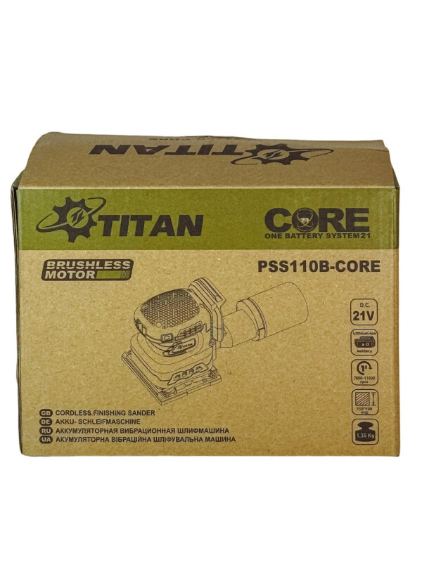 Аккумуляторная вибрационная шлифмашина TITAN PSS110B-CORE - Зображення 5