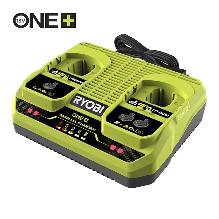 Зарядное устройство RYOBI ONE+ Duo 18 В, зарядный ток 2,0 и 4,0 А