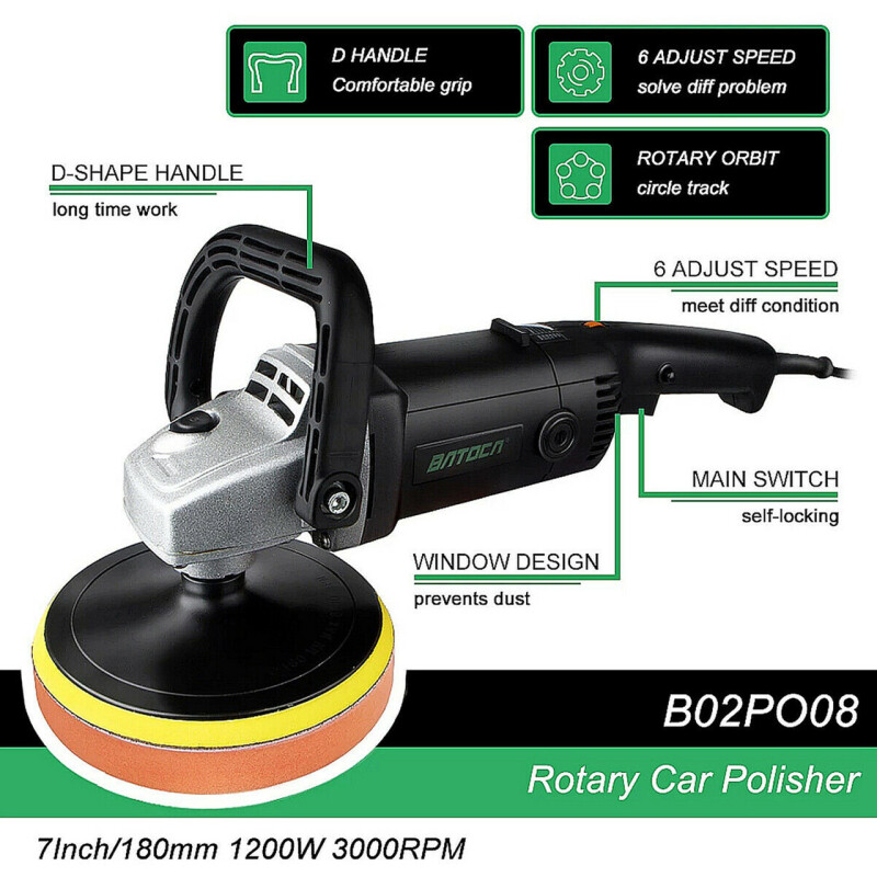 РОТОРНАЯ ПОЛИРОВАЛЬНАЯ МАШИНА BATOCA 1200W 180мм