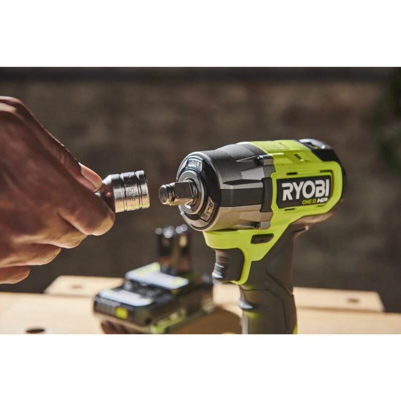 Бесщеточный аккумуляторный ударный гайковерт RYOBI RIW18C-0 1/2  450nm - Зображення 2