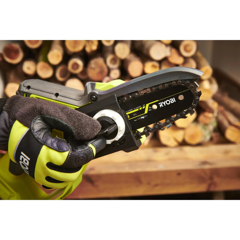 Аккумуляторная цепная пила 10см (1х2.0Ач) RYOBI RY18PSX10A-120 - Зображення 3