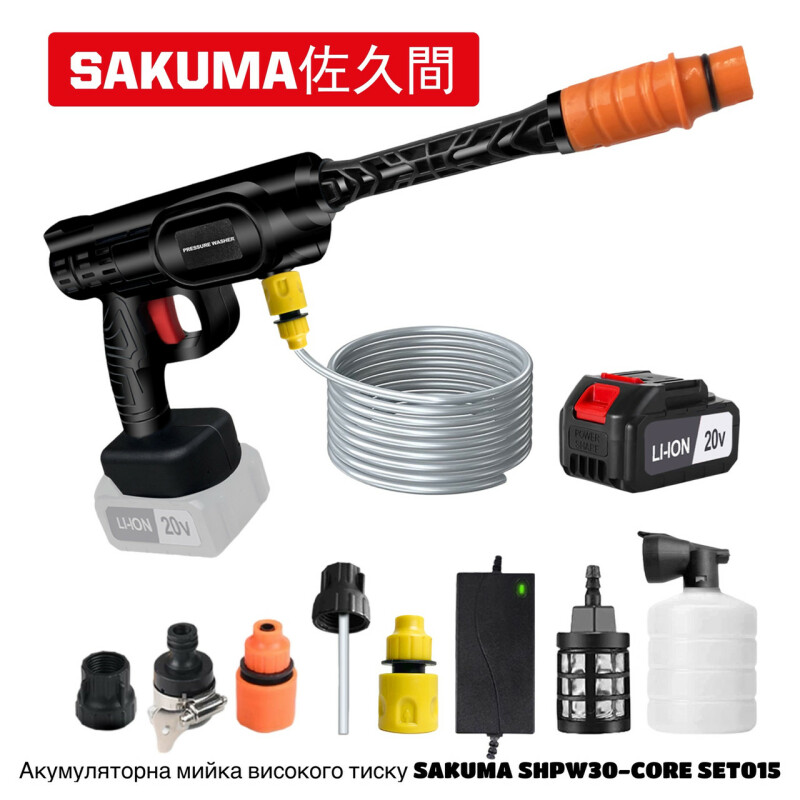 Аккумуляторная мойка высокого давления Tegatok SHPW30-CORE.SET015