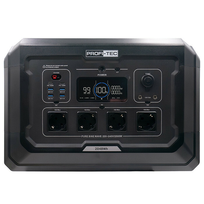 Портативная зарядная станция PROFI-TEC PPS2500 LiFePO₄ (2500 Вт, батарея 2048 Вт⋅ч) - Зображення 1
