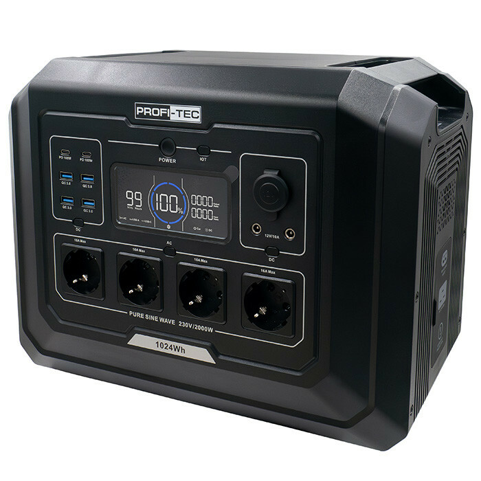 Портативная зарядная станция PROFI-TEC PPS2000 LiFePO₄ (2000 Вт, батарея 1024 Вт·ч) - Зображення 1