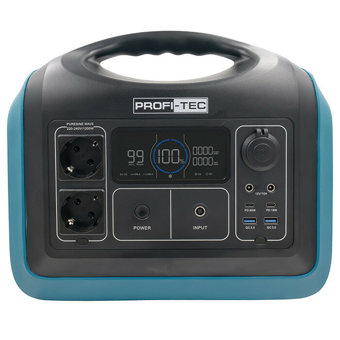 Портативная зарядная станция PROFI-TEC PPS1200 LiFePO₄ (1200 Вт, батарея 992 Вт⋅ч) - Зображення 1