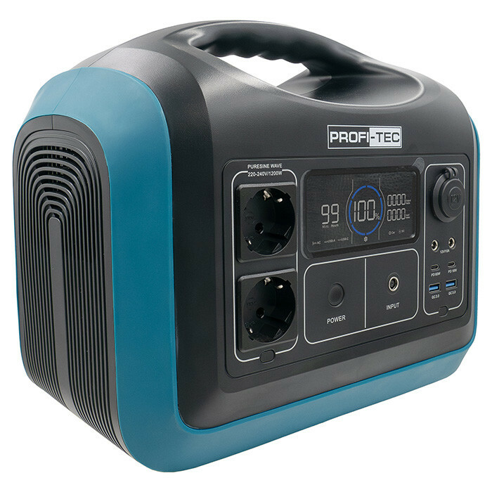 Портативная зарядная станция PROFI-TEC PPS1200 LiFePO₄ (1200 Вт, батарея 992 Вт⋅ч) - Зображення 3