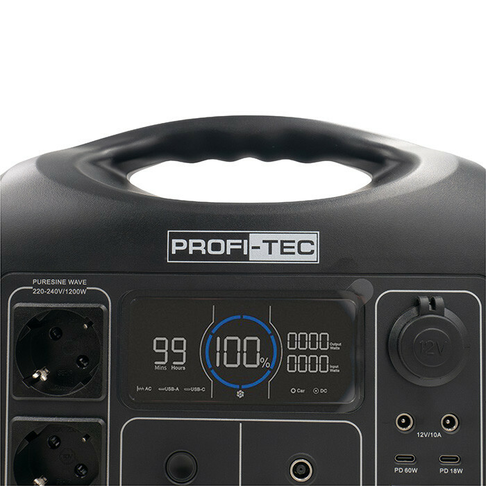 Портативная зарядная станция PROFI-TEC PPS1200 LiFePO₄ (1200 Вт, батарея 992 Вт⋅ч) - Зображення 5