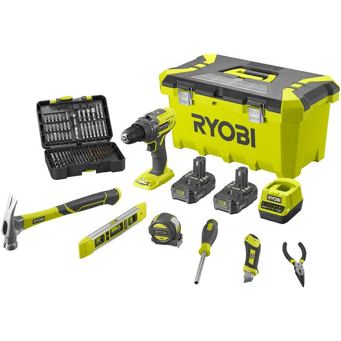 Аккумуляторная дрель-шуруповерт RYOBI R18DD3-220TAH ONE+ (2×2.0 Ач, зарядное устройство)