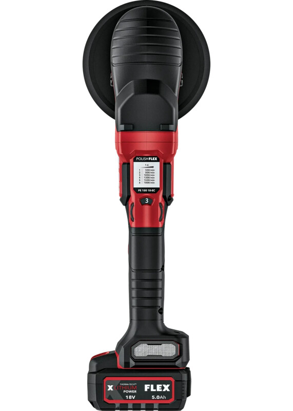 Аккумуляторная роторная полировальная машина FLEX 18 В PE 150 18-EC SET - Зображення 4