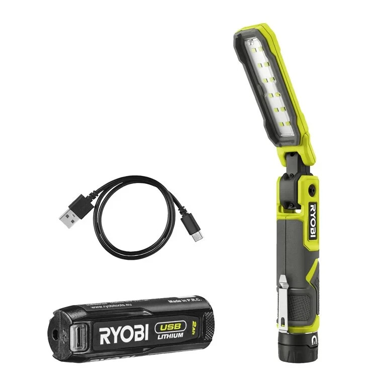 ФОНАРИК ИНСПЕКЦИОННЫЙ СКЛАДНОЙ НА МАГНИТЕ RYOBI 4V-USB RLI4-120G
