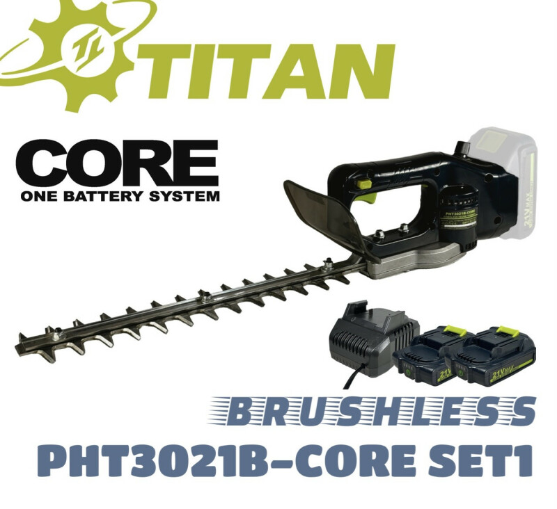 Аккумуляторный кусторез TITAN PHT3021B-CORE SET1