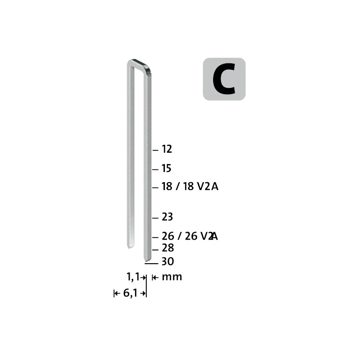 СКОБЫ ДЛЯ СТЕПЛЕРА тип С4/26 mm (1000шт)