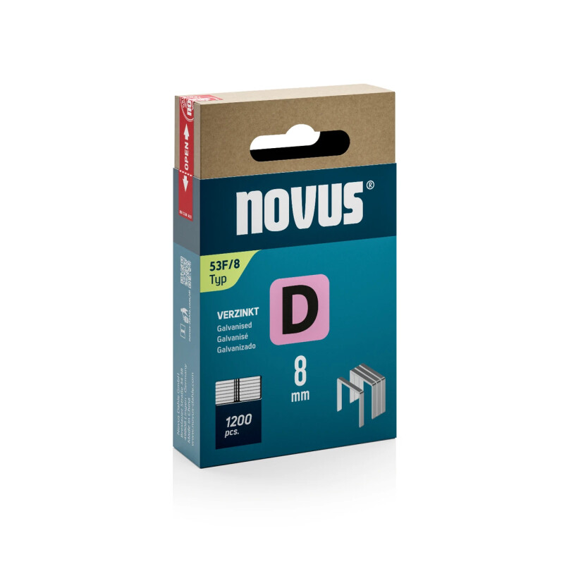 Скобы для степлера усиленные NOVUS D тип 53F 8мм (1200шт)