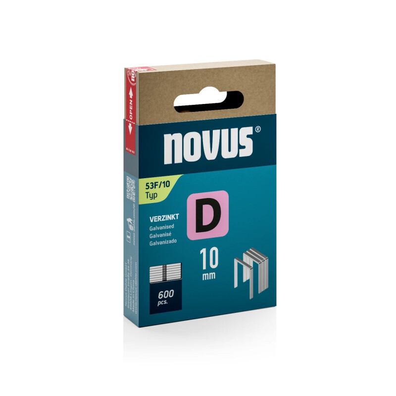 Скобы для степлера усиленные NOVUS D тип 53F 10мм (600шт) - Зображення 1