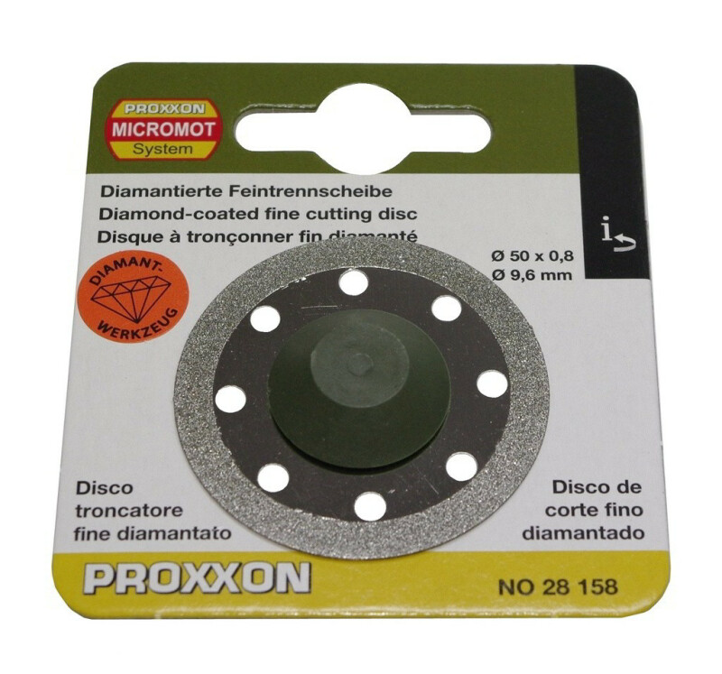 Алмазный отрезной диск для тонкой резки, 50 x 0,8 x 10 мм Proxxon 28158 - Зображення 1