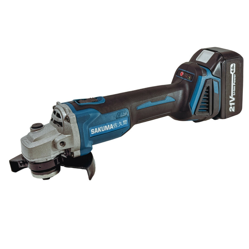 Шлифмашина угловая аккумуляторная 21В, 125мм, бесщеточная, SAKUMA BLUE. CAG521B-CORE SET02 - Зображення 1