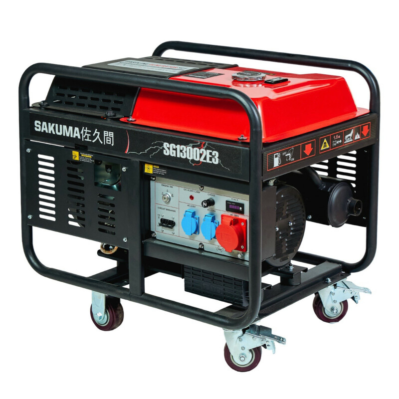 Бензиновый генератор SAKUMA SG13002E3 13/12кВА, 380В, эл. стартер, двухцилиндровый двигатель SG2V80F. 713см3 - Зображення 1