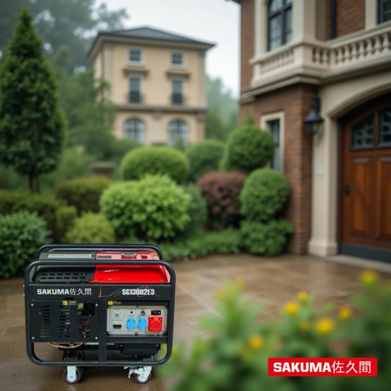 Бензиновый генератор SAKUMA SG13002E3 13/12кВА, 380В, эл. стартер, двухцилиндровый двигатель SG2V80F. 713см3 - Зображення 6