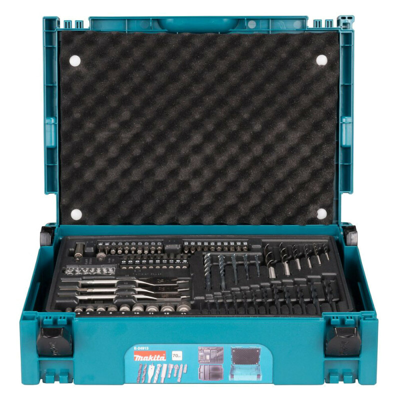 Набор сверл и бит Makita 70 шт в чемодане Makpac1 (E-24913)