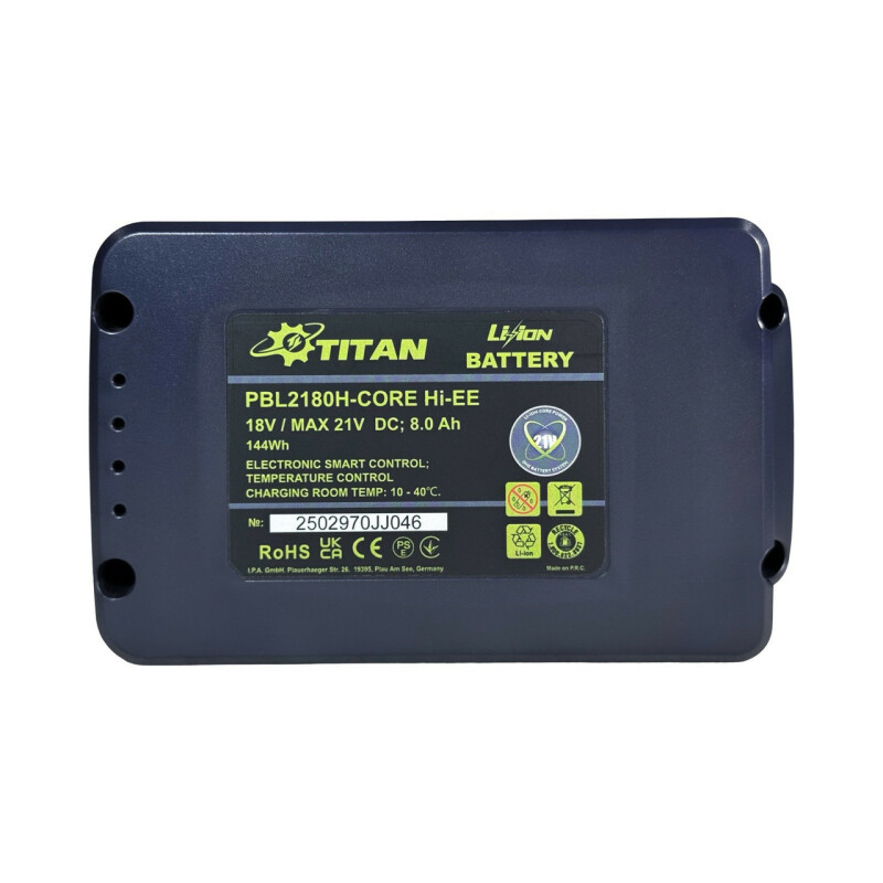 Аккумуляторная батарея TITAN PBL2180H-CORE 8ah высокотоковые елементы 21700 EVE (совместима с MAKITA LXT) - Зображення 2