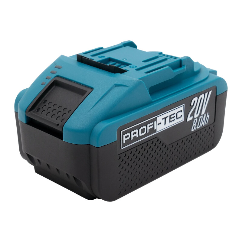 Аккумуляторная батарея PROFI-TEC PT2080EP POWERLine (20 В / 8.0 Ач, высокотоковая, с индикатором) - Зображення 1