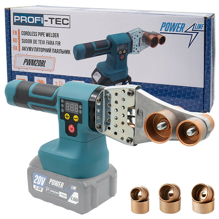 Аккумуляторный паяльник для труб PROFI-TEC PWM20BL POWERLine (без аккумулятора и зарядного устройства)