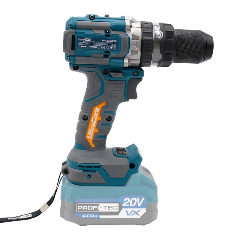 Аккумуляторная дрель-шуруповерт PROFI-TEC PPCD16020 UltraCore 160nm (2×PT2040VX (4.0 Ач), зарядное устройство) - Зображення 2