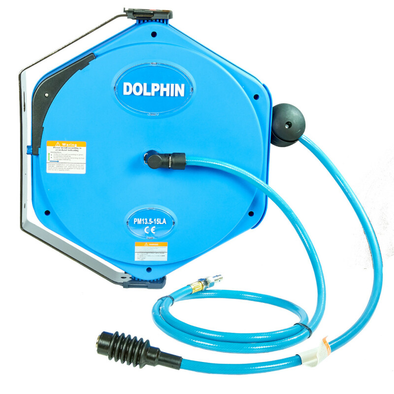 Компрессорный пневмо шланг на катушке Dolphin PM14-15LA длиной 15 метров, 13,5х9,5 мм
