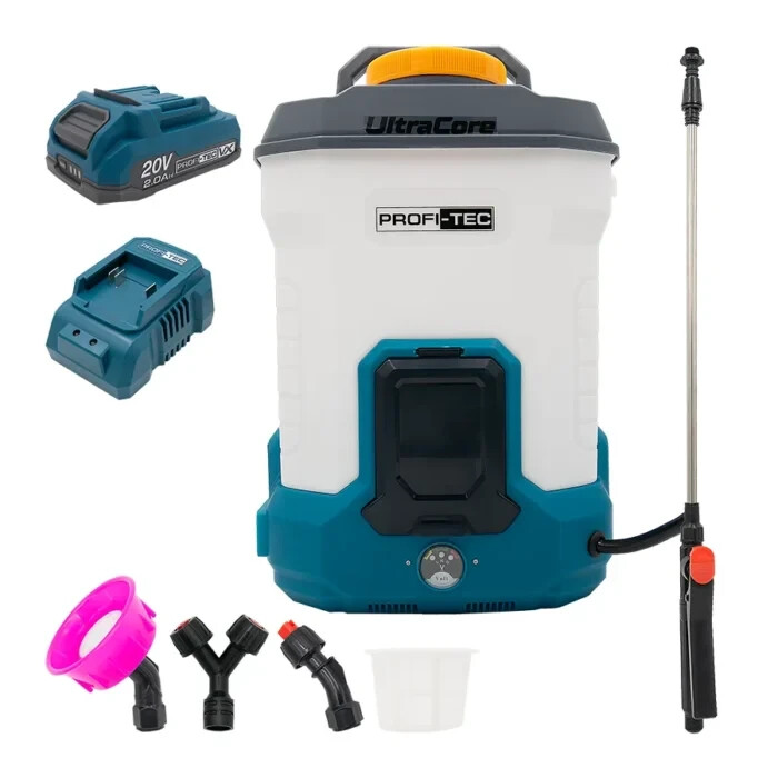 Аккумуляторный опрыскиватель PROFI-TEC PS-12L/20V SET112VX (PT2020VX (2.0 Aг), зарядное устройство)