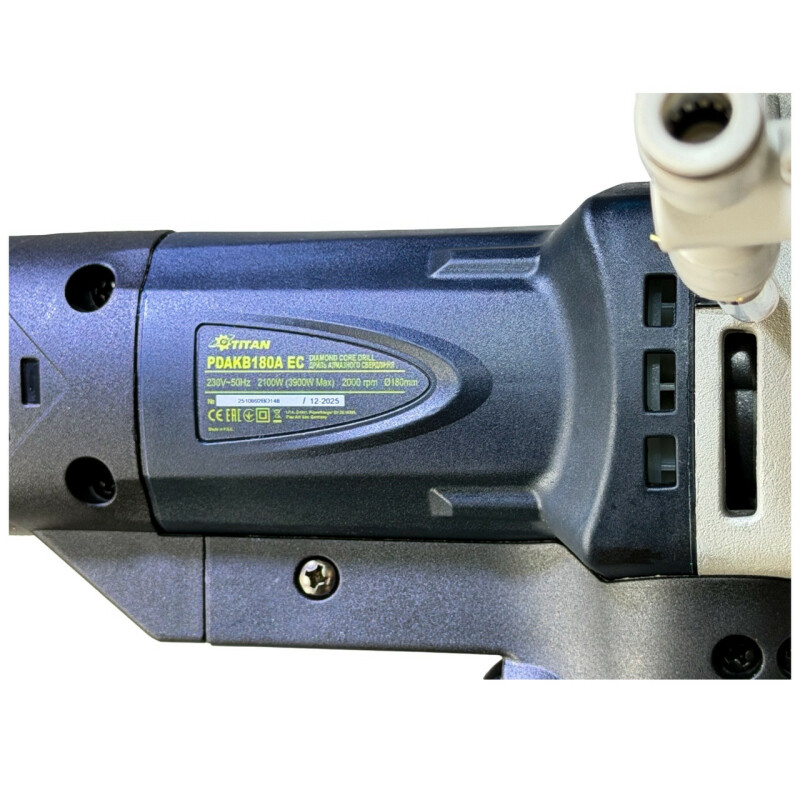 Безщеточная дрель алмазного сверления TITAN PDAKB180A EC 2100w диаметр сверления в бетоне 160 мм - Зображення 8