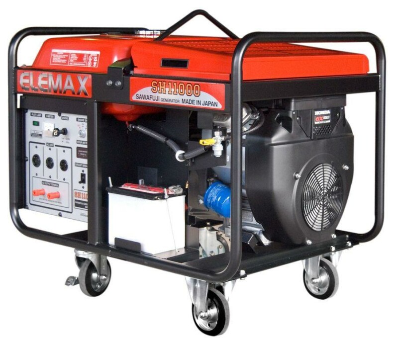 Двухцилиндровый бензиновый генератор ELEMAX SH11000  8,5kw двигатель HONDA GX630