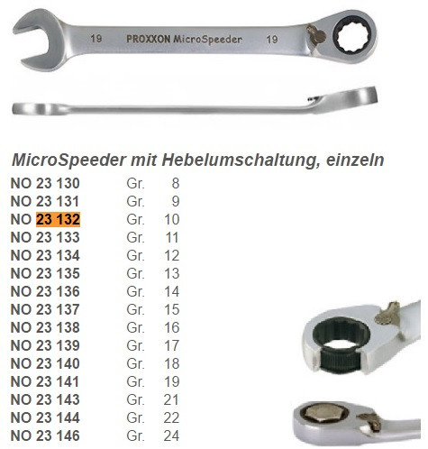 Ключ Micro Speeder с рычагом переключения 10 мм Proxxon 23132 - Зображення 1