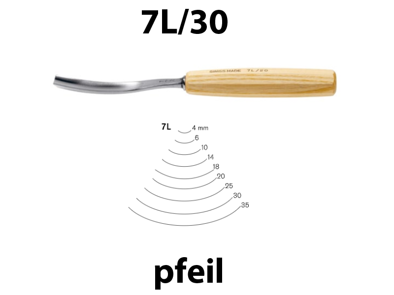 Стамеска полуклюкарза полукруглая Pfeil 7L/30 - Зображення 2