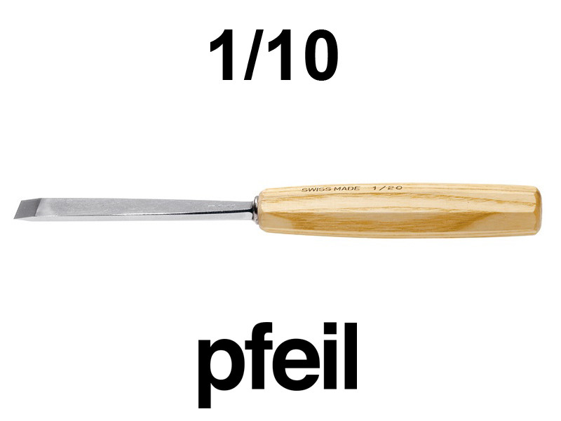 Стамеска прямая плоская двухсторонняя заточка Pfeil 1/10 - Зображення 1