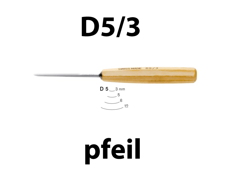 Стамеска компактная прямая полукруглая Pfeil D5/3 - Зображення 1
