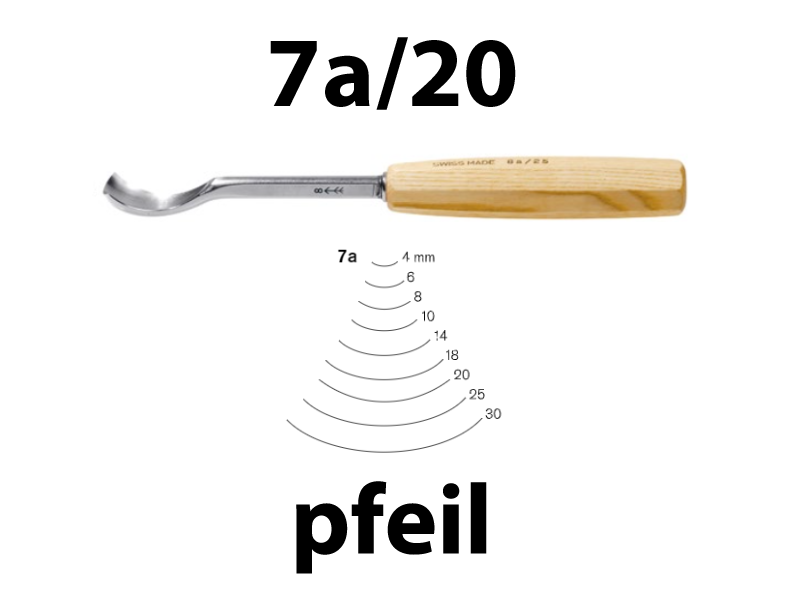 Стамеска клюкарза полукруглая Pfeil 7a/20 - Зображення 1