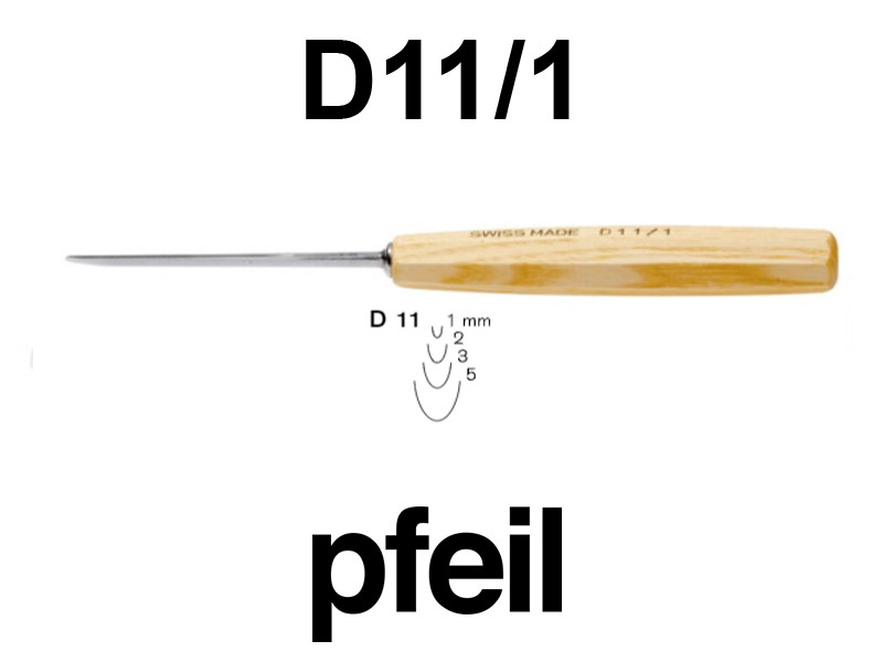 Прямые овальные компактные стамески Pfeil D 11/1 для резьбы по дереву - Зображення 2