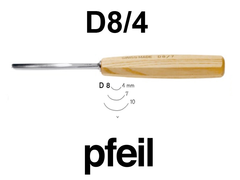 Стамеска компактная прямая полукруглая Pfeil D8/4 - Зображення 1