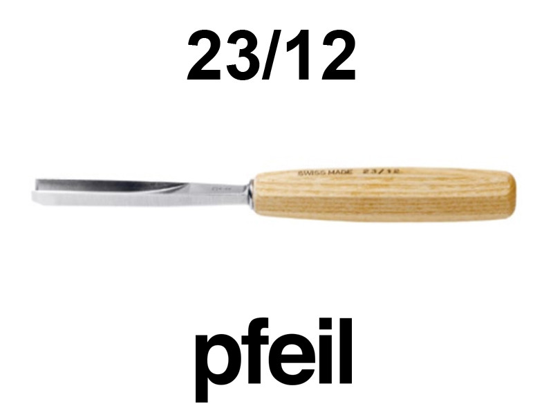 Остро канальные прямые стамески Pfeil 23/12 для резьбы по дереву Pfeil 23/12 - Зображення 1