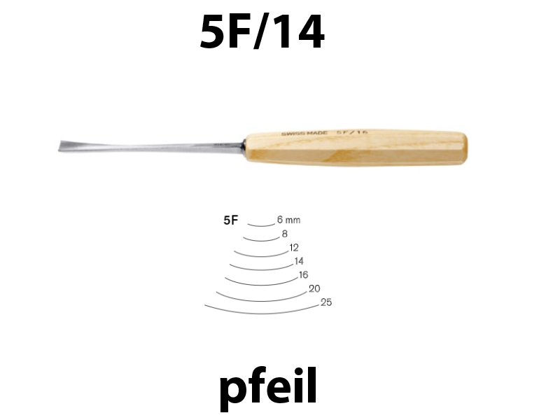 Стамеска прямая "рыбий хвост" полукруглая Pfeil 5F/14 - Зображення 2