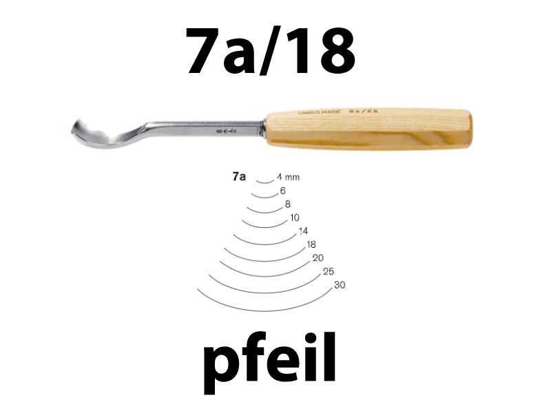 Стамеска клюкарза полукруглая Pfeil 7a/18 - Зображення 2