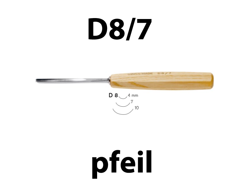 Стамеска компактная прямая полукруглая Pfeil D 8/7 - Зображення 1