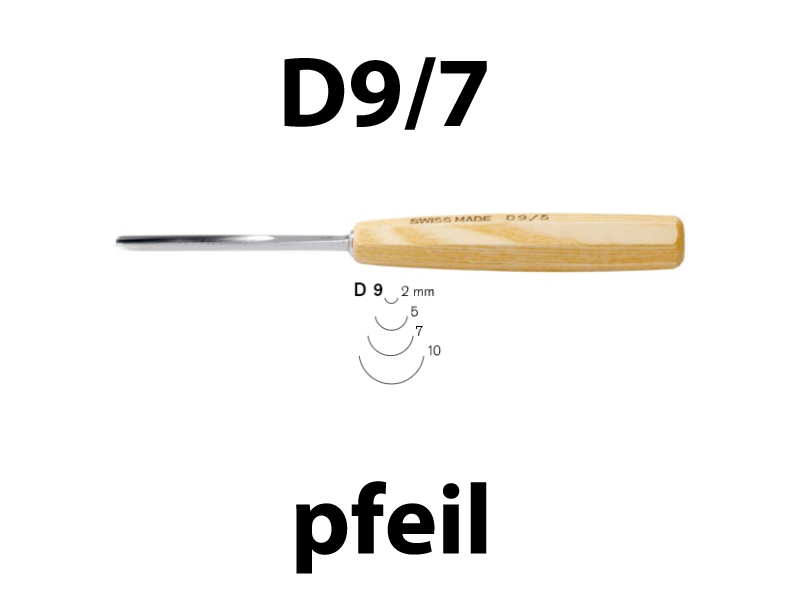 Стамеска компактная прямая полукруглая Pfeil D9/7 - Зображення 1