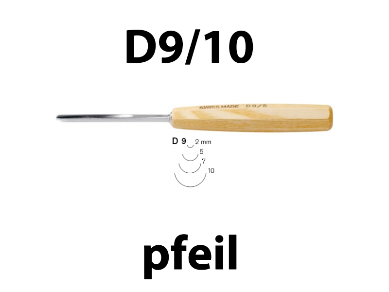Стамеска компактная прямая полукруглая Pfeil D9/10 - Зображення 1