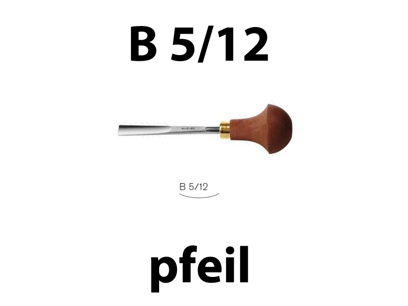 Штихель прямой полукруглый Pfeil B 5/12 - Зображення 1